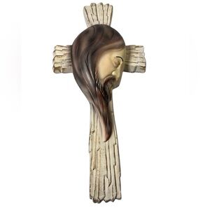 Elegant Brown and Cream Wall Cross Art